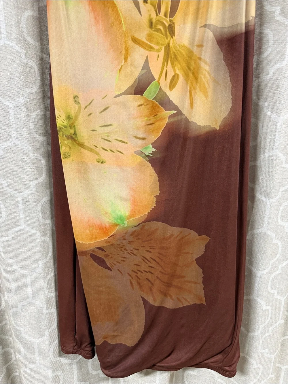 Madden Girl brown yellow floral tube midi dress plus size 3X